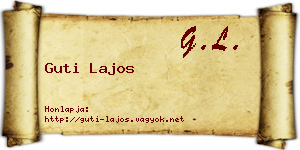 Guti Lajos névjegykártya